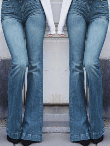 Airchics jean bootcut évasé année 70 patte d'éléphant pantalon bleu